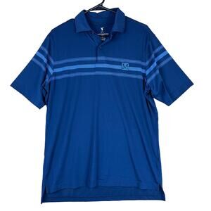 Fairway & Greene Mens Shirt Blue Golf Polo Striped Comfort Quick Dry Stretch M